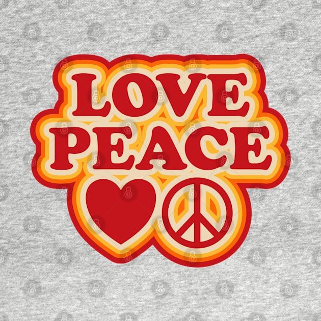 Love Peace 70s Retro Design by DetourShirts